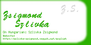 zsigmond szlivka business card